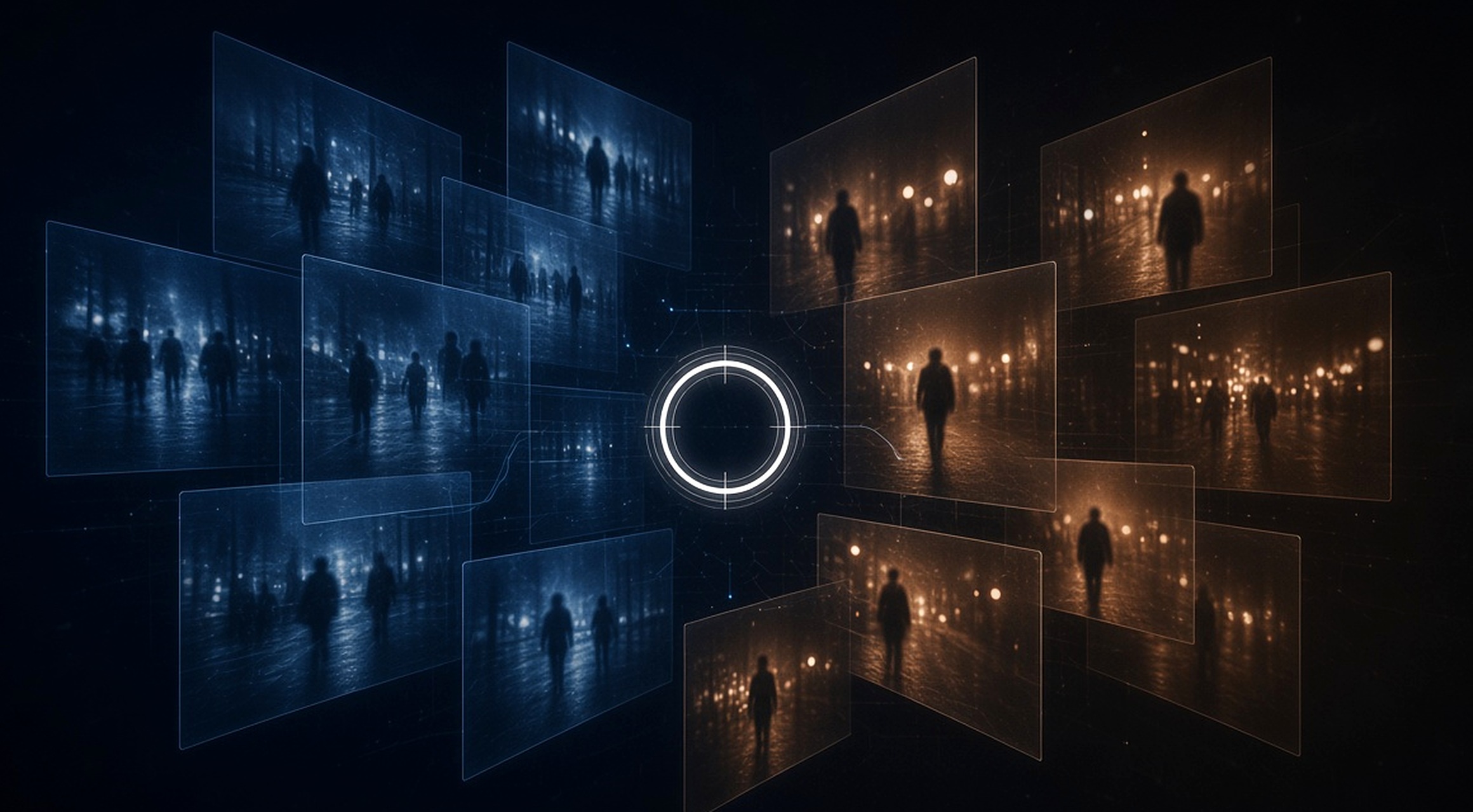 Multiple video perspectives surrounding a central camera focus point